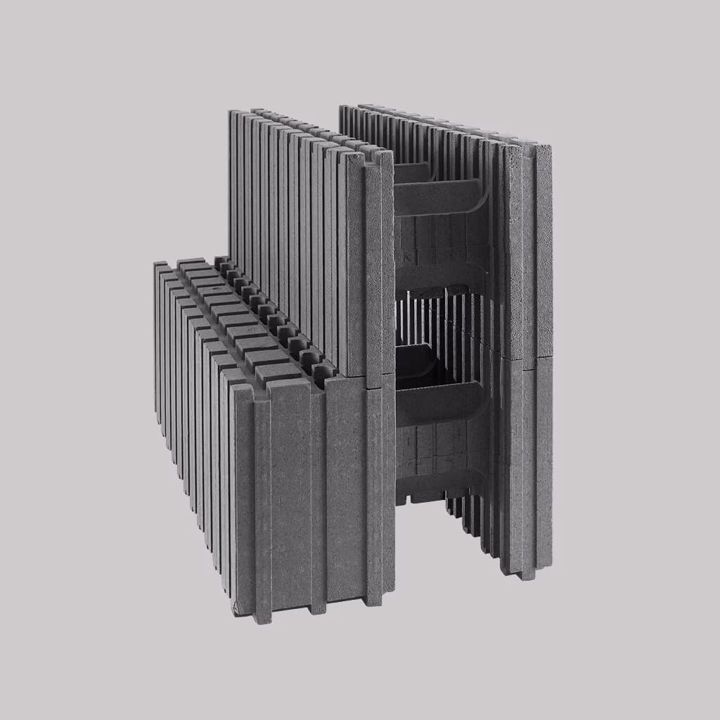 Neopor-Schalungssteine (Isorast) für Außenwand Neopor-Schalungssteine (Isorast) für Außenwand